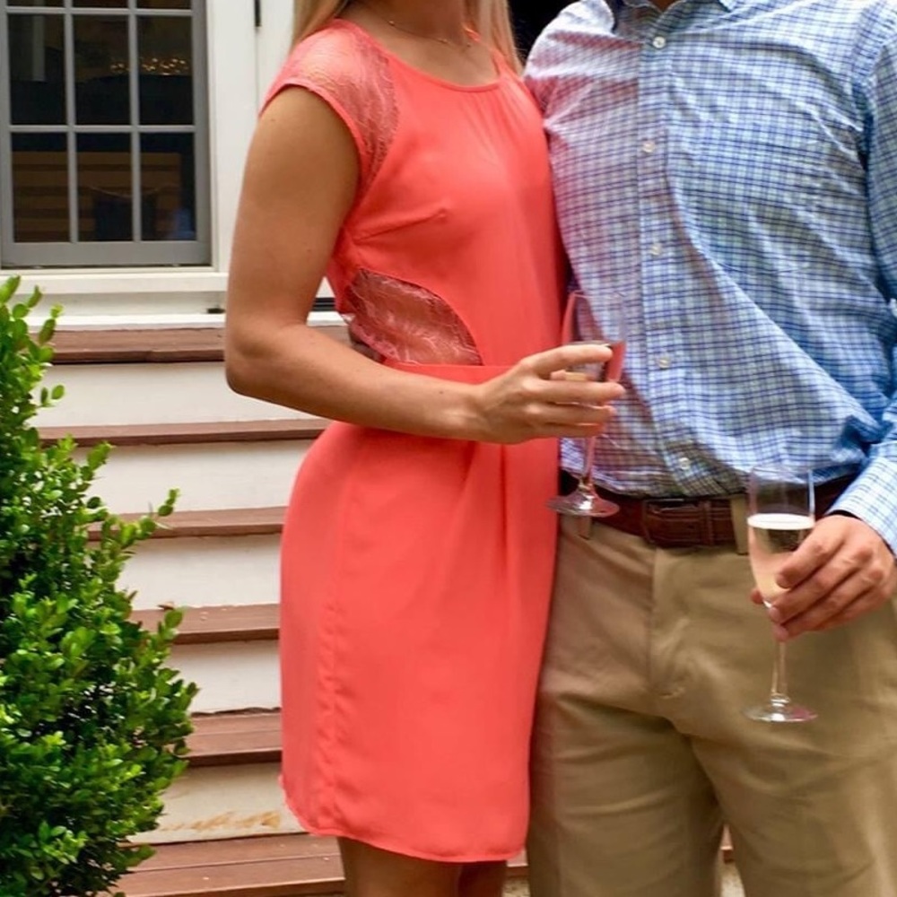 Nordstrom mini dress with lace & cutouts